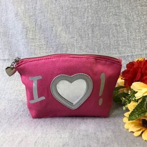 NWOT - Hot Pink & Silver Zippered Canvas Mini Bag